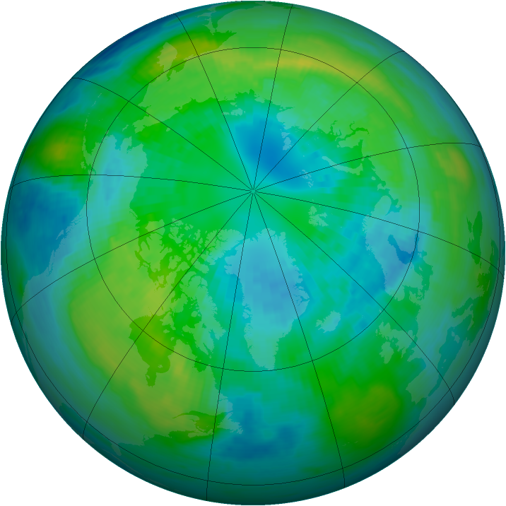 Arctic ozone map for 08 October 1979